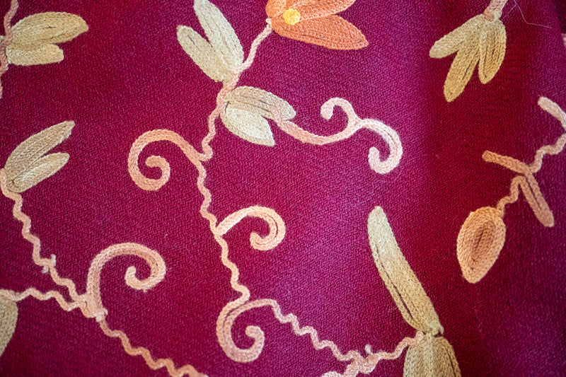 Embroidered Wool Shawl “Ari work” 