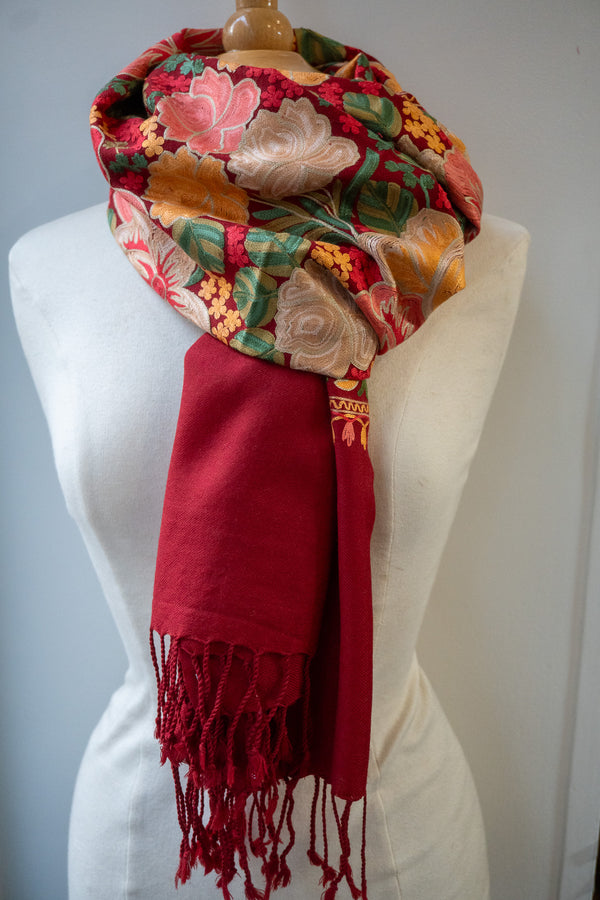 Embroidered Wool Shawl “Ari work” 