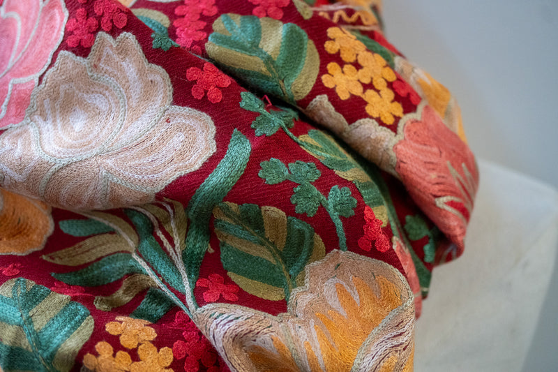 Embroidered Wool Shawl “Ari work” 