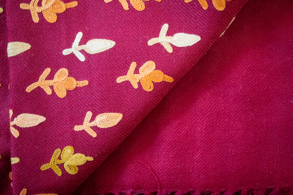 Embroidered Wool Shawl “Ari work” 