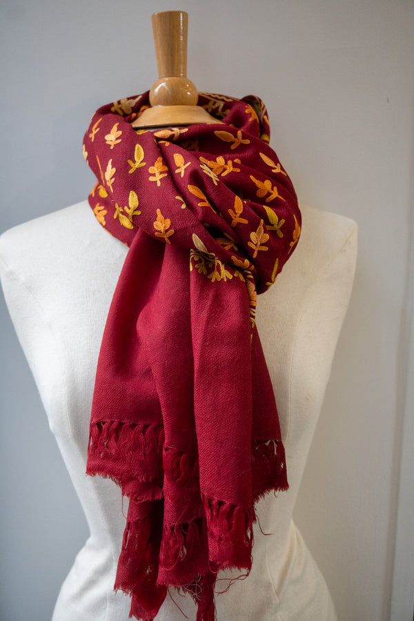 Embroidered Wool Shawl “Ari work” 