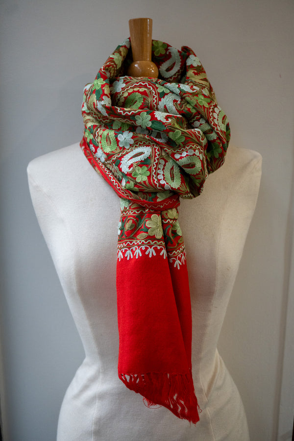 Embroidered Wool Shawl “Ari work” 