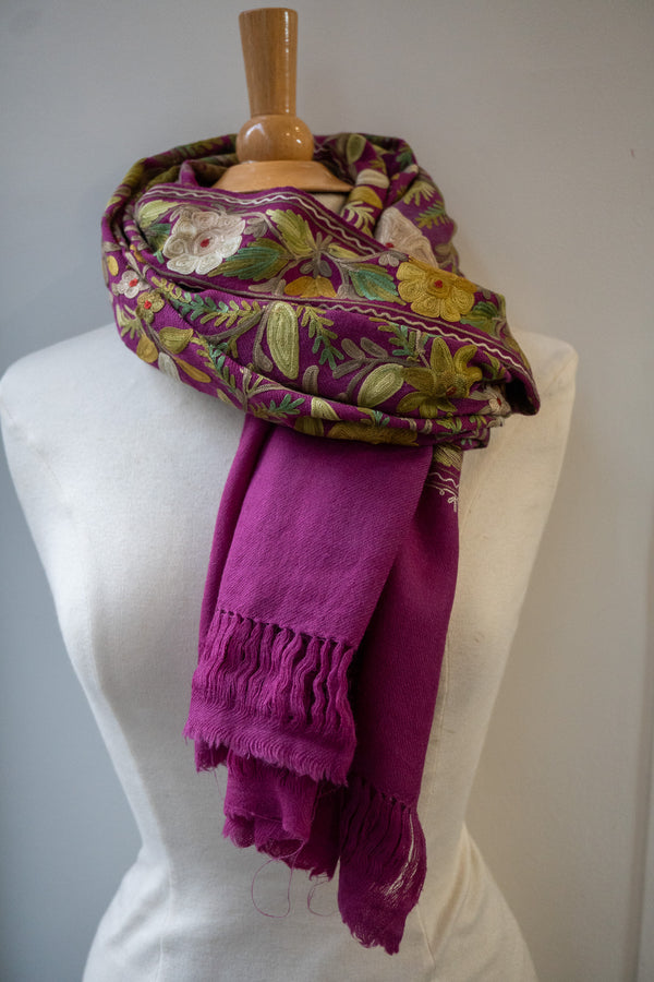 Embroidered Wool Shawl “Ari work” 