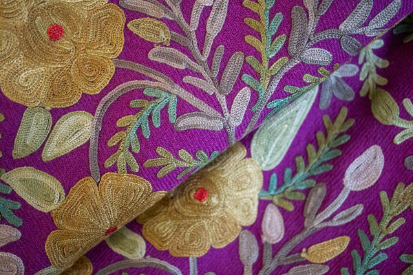 Embroidered Wool Shawl “Ari work” 