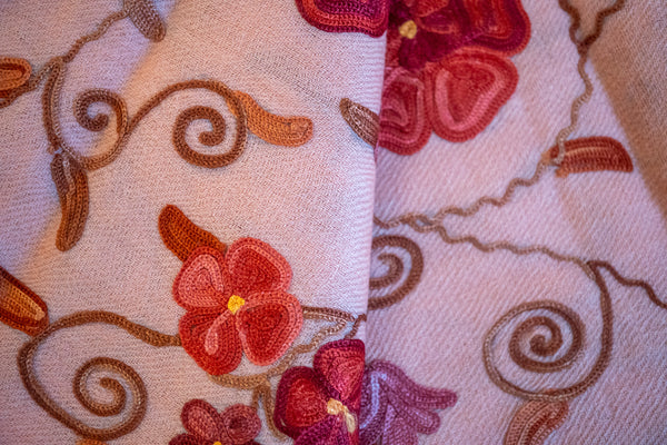 Embroidered Wool Shawl “Ari work” 