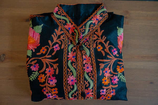 Embroidered silk jacket