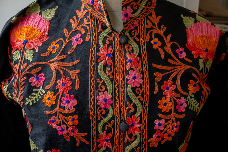 Embroidered silk jacket