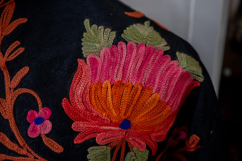 Embroidered silk jacket
