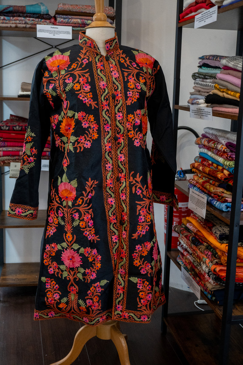 Embroidered silk jacket