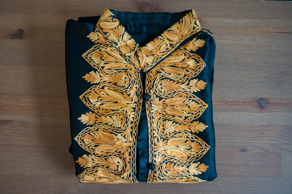 Embroidered silk jacket