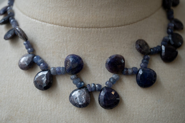 Collier en saphir naturel et argent 925