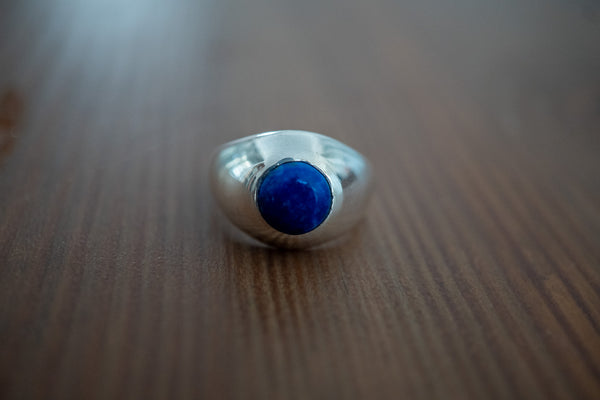 Chevalière en argent 925 avec lapis-lazuli