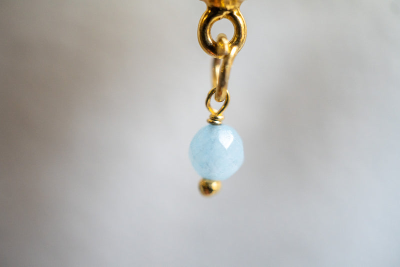 Boucles d’oreilles vermeil or & agate céladon