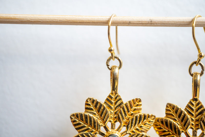 Boucles d’oreilles vermeil or & agate céladon