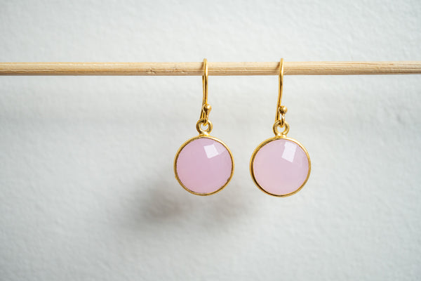 Boucles d'oreilles en agates et argent 925 plaqué or