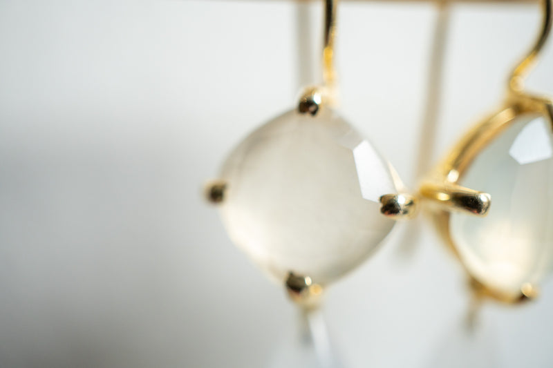 Agate and 925 sterling silver gold-plated earrings