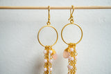 Agate and 925 sterling silver gold-plated earrings