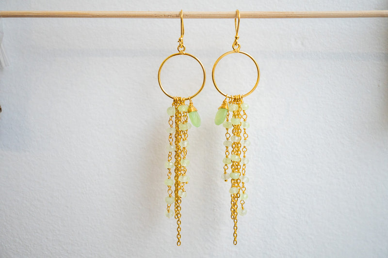 Agate and 925 sterling silver gold-plated earrings