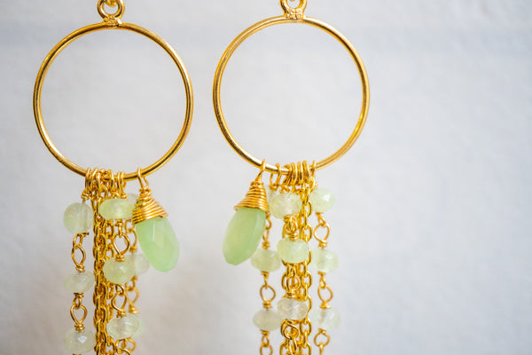 Boucles d'oreilles en agates et argent 925 plaqué or