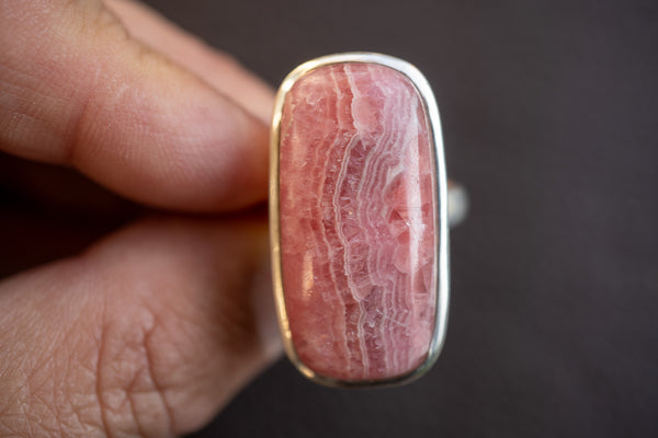 Bague en Argent 925 avec Rhodochrosite