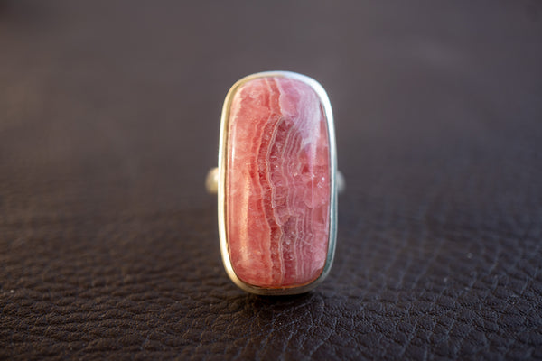 Bague en Argent 925 avec Rhodochrosite