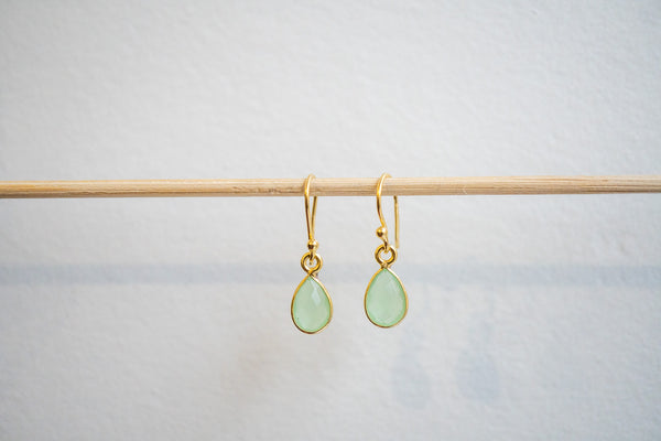 Boucles d'oreilles en agate et argent 925 plaqué or