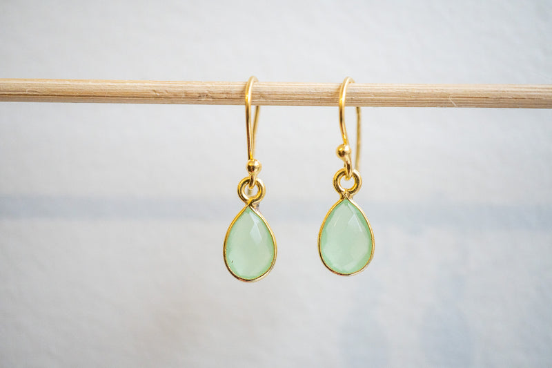 Agate and 925 sterling silver gold-plated earrings