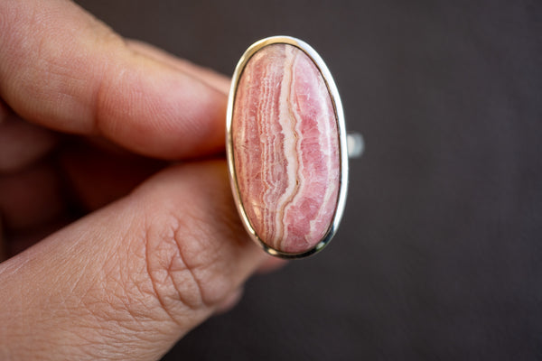 Bague en Argent 925 avec Rhodochrosite