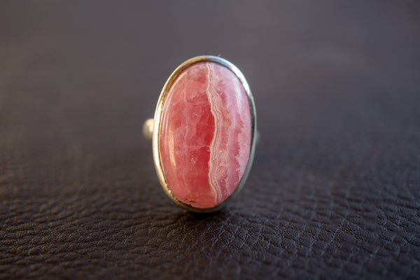 Bague en Argent 925 avec Rhodochrosite