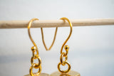 Earrings in pink agate and 925 sterling silver with gold plating