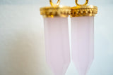 Earrings in pink agate and 925 sterling silver with gold plating