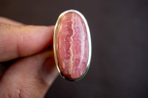 Bague en Argent 925 avec Rhodochrosite