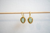 Agate and 925 sterling silver gold-plated earrings