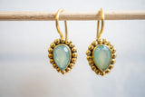 Agate and 925 sterling silver gold-plated earrings