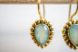 Agate and 925 sterling silver gold-plated earrings