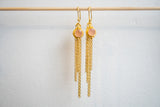 Earrings in pink agate and 925 sterling silver with gold plating