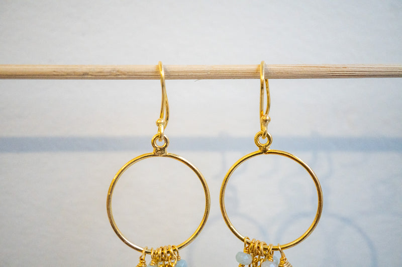 Ohrringe aus Achat und 925er Sterlingsilber, vergoldet