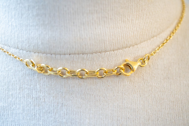 Collier en agate rose et argent 925 vermeil