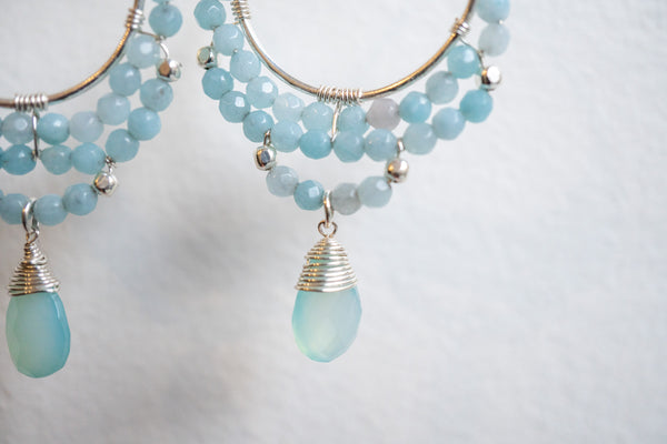 Boucles d'oreilles en agate et argent 925