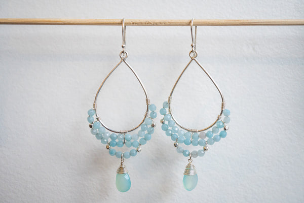 Boucles d'oreilles en agate et argent 925