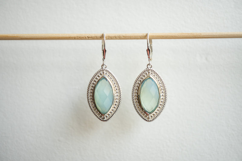 Boucles d'oreilles en agate et argent 925