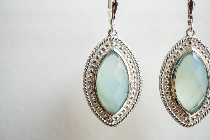 Boucles d'oreilles en agate et argent 925