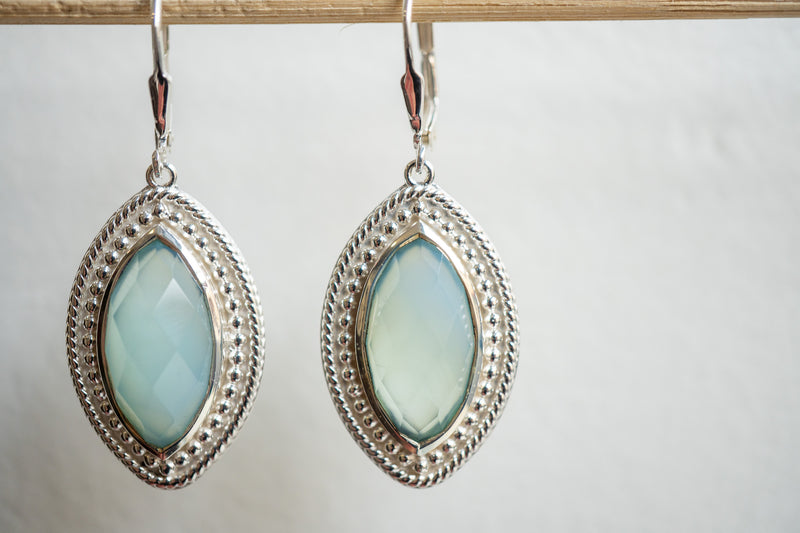 Boucles d'oreilles en agate et argent 925