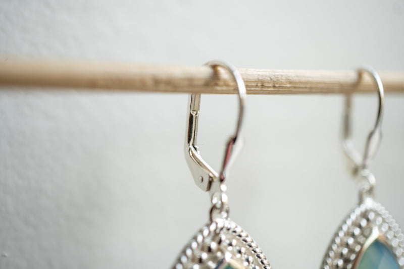 Boucles d'oreilles en agate et argent 925