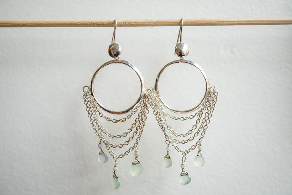 Boucles d'oreilles en agate et argent 925