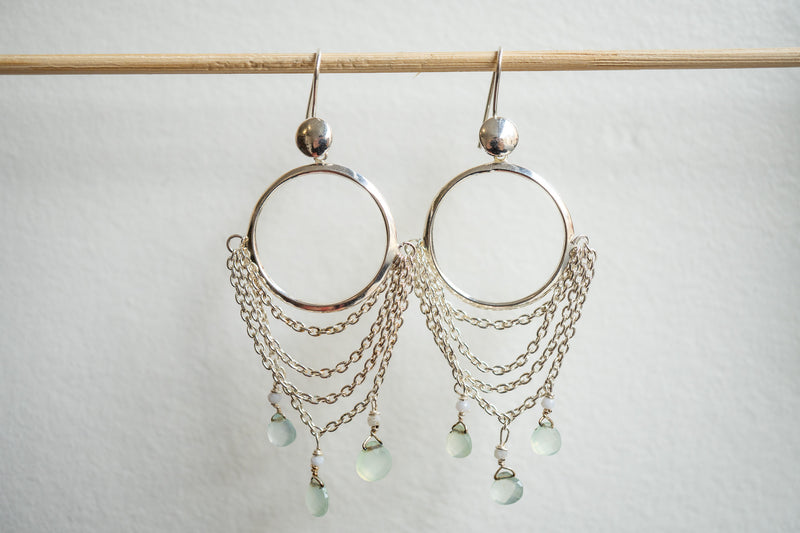 Boucles d'oreilles en agate et argent 925