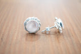 Puces en agate rose et argent 925