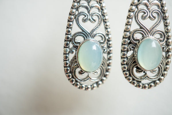 Boucles d'oreilles en agate et argent 925