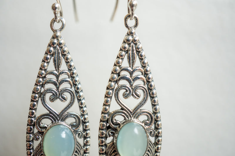 Boucles d'oreilles en agate et argent 925