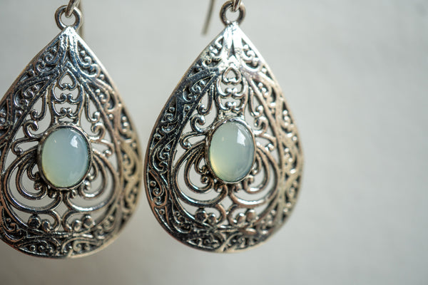 Boucles d'oreilles en agate et argent 925